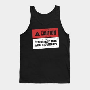 Caution - Funny Snowmobile Design Tank Top